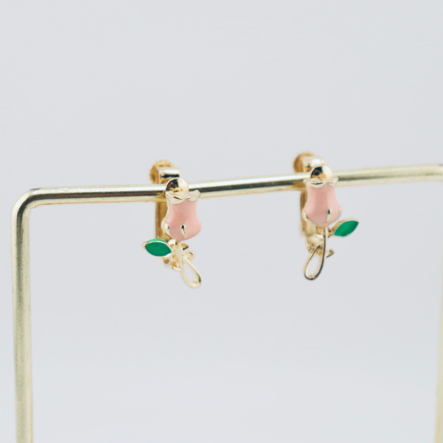 Rosebud Clip On Earrings