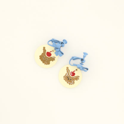 Raindeer Rounds Clip On Earrings