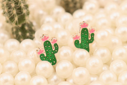 Cactus Bloomers Clip On Earrings