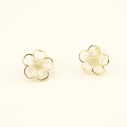 Petal Glimmer Gold Clip On Earrings