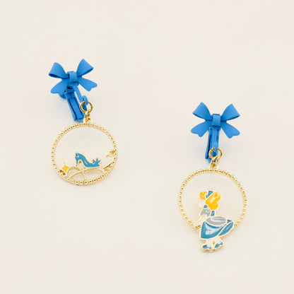 Glass Slipper Charms Clip On Earrings