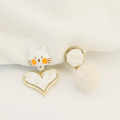 Kitty Charm Clip On Earrings