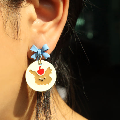 Raindeer Rounds Clip On Earrings